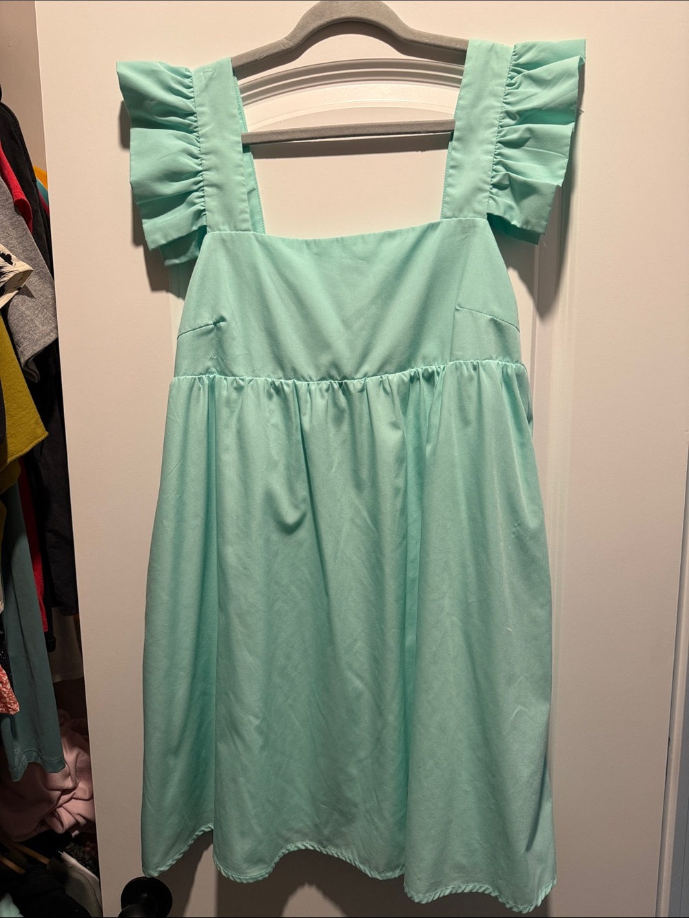 BiBi Mint Green Ruffle Strap Casual Dress